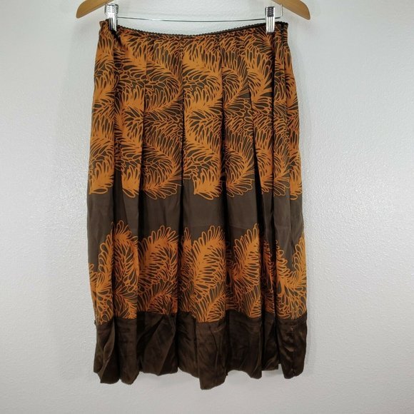 J Jill Womens Skirt Brown Copper Orange Elastic Wa - Picture 2 of 9